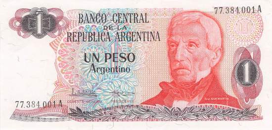 Argentinien p311a-2A 1 Peso 1983